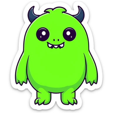cute green monster sticker