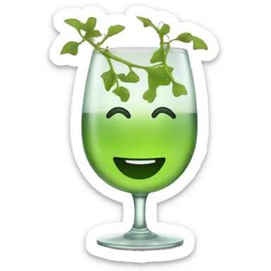 Cute vine glass sticker
