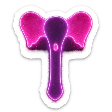 Add neon glow and glitter effects to the lightstick, keep the black and pink color scheme, no hearts, maintain original style. Transparent background. sticker