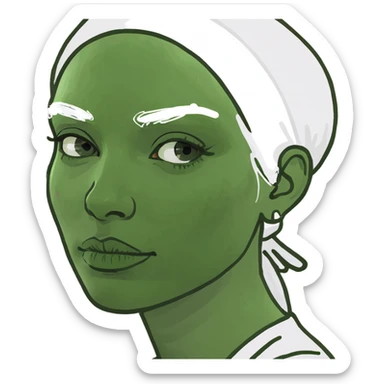 Woman with white paint on her head sticker