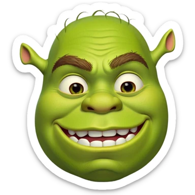 Shrek mewing sticker