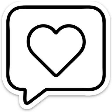 speech bubble with a heart inside sticker