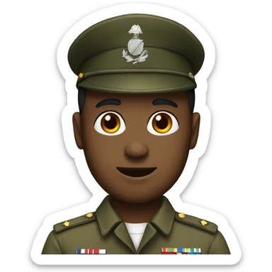 A guy in a military uniform sticker