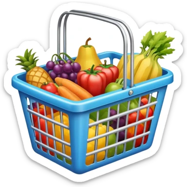 METAL SHOPPING BASKET WITH GROCCERIES IN IT sticker