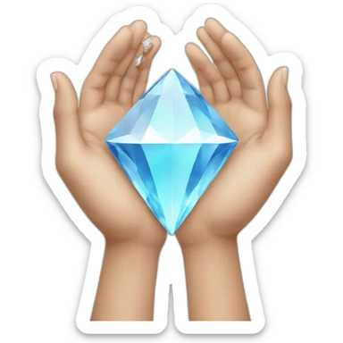 two hands shaped as a diamond sticker