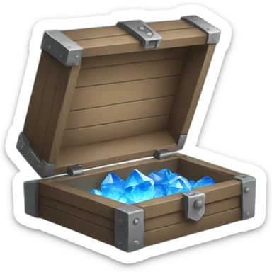 guy opening a chest with blue crystals sticker