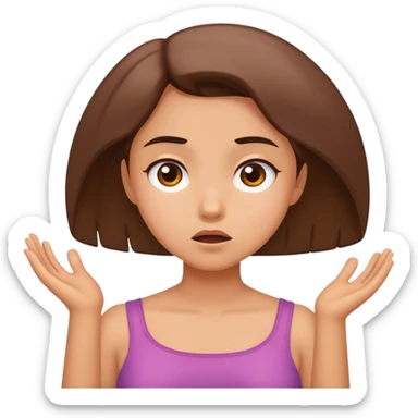 Shrugging shoulders girl sticker