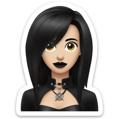 Goth dominatrix with black hair  sticker