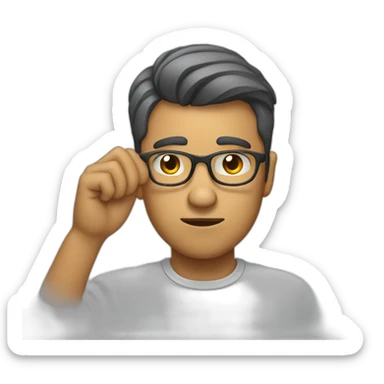 person lowering their glasses with raised eyebrow sticker