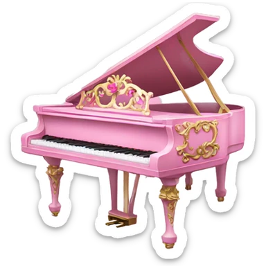 Pink Rococo piano sticker