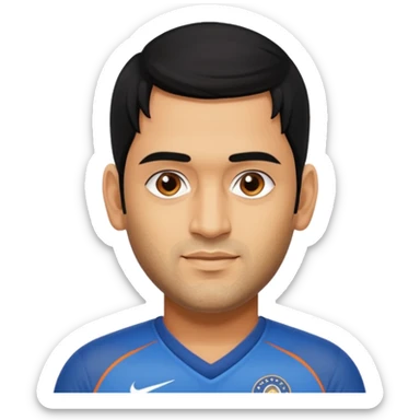 MS Dhoni with long hair sticker
