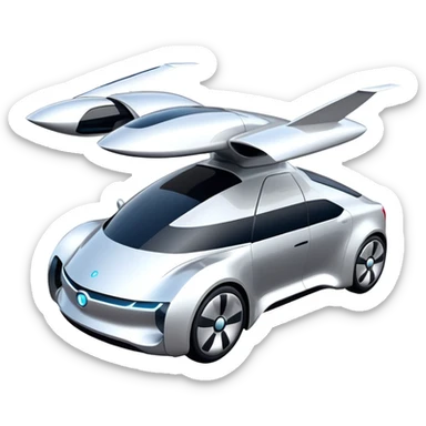 self-driving flying car prototype for 2025 sticker