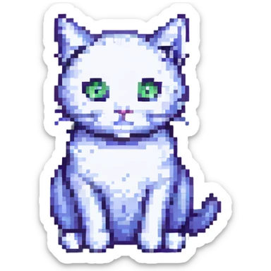 a pixel art cat sitting sticker