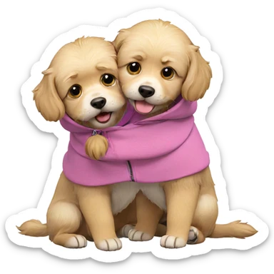 playful dog in hoodie sticker