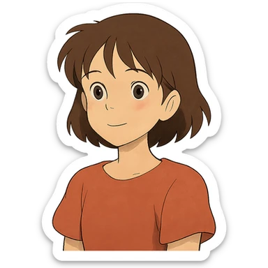 anime girl in ghibli style sticker