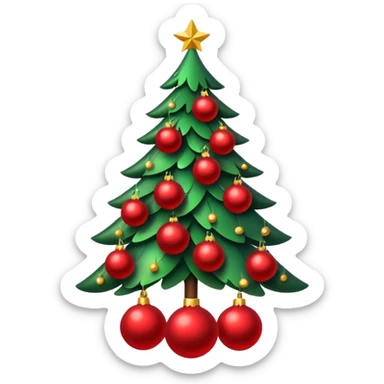 christmas tree with red balls sticker