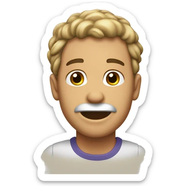 Crie um emoji personalizado com as seguintes características:Rosto redondo.Cabelos escuros e cacheados.Um sorriso largo e amigável. sticker