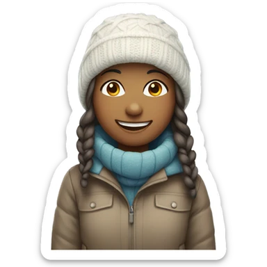 smiling girl in winter attire sticker
