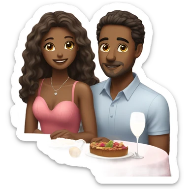 Romantic date for stunningly beautiful couple sticker