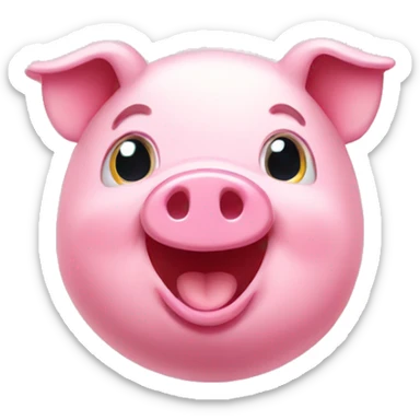 happy pink piggy sticker