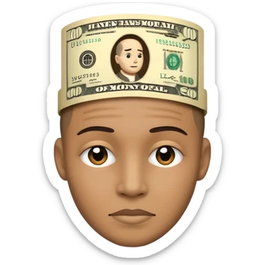 pessoa cabeça de money sticker