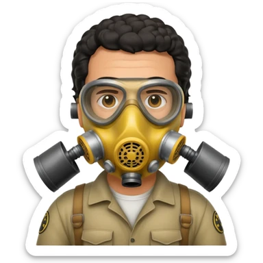 pablo escobar wearing a gas mask sticker