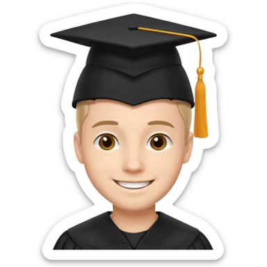 male university graduate sticker