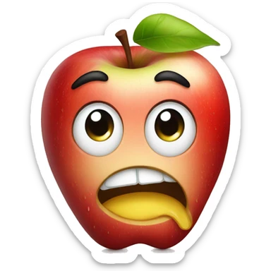 an crying apple sticker