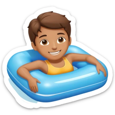 person floating on pool float sticker