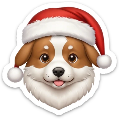 Perro con gorro de navidad  sticker