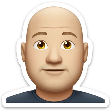 Fat bald man sticker