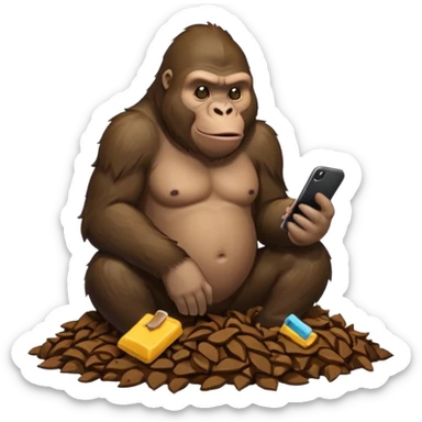 🦍 +💩 sticker 2d like phone emoji  sticker