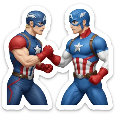 fight between two captain America   sticker