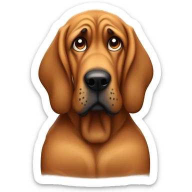 Disappointed Bloodhound dog with folded arms. sticker