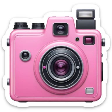 pink photocamera sticker