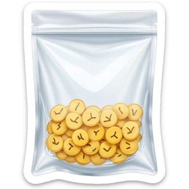 completely empty transparent ziplock bag sticker