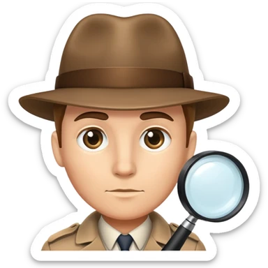 Detective with a magnifying glass sticker