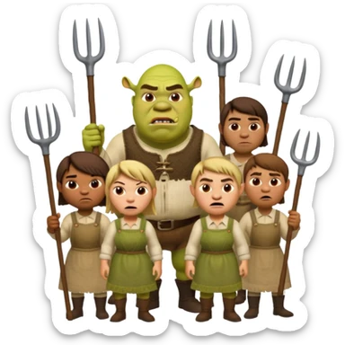 les villagois dans shrek avec des fourches sticker