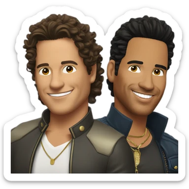 Carlos vives with a guy who looks like Romeo Santos sticker