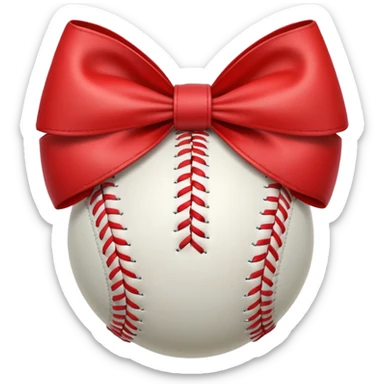 Softball with a bow sticker