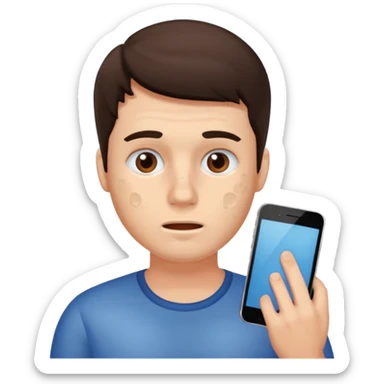 brunette man with lots of acne sticker