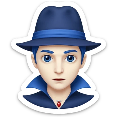 blue hat vampire sticker