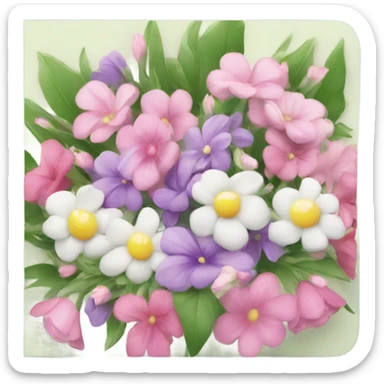 Beautiful Greeting card with flowers on the cover sticker