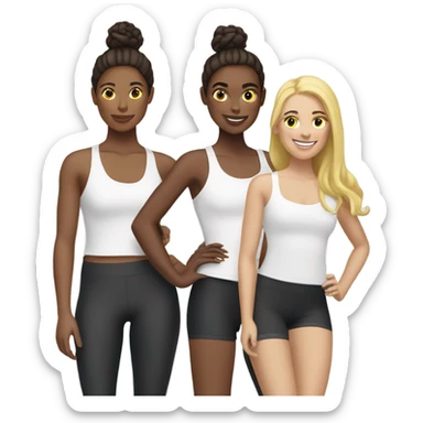 Four girls (two brunette two blonde) at soulcycle sticker