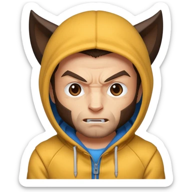 Wolverine with a hoodie  sticker