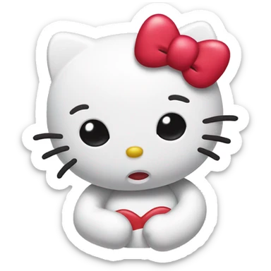 Hello kitty giving a kiss sticker