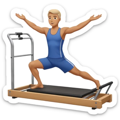 Man doing Pilates on the reformer sticker