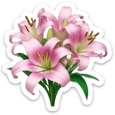 pink lily flower bouquet  sticker