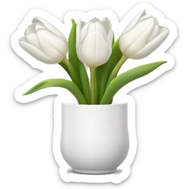 White tulips in case  sticker