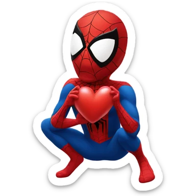 spider-man with a heart sticker